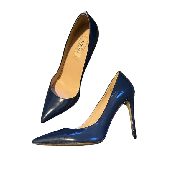 Valentino Blue Stud Heels, size 38.5 - Picture 1 of 15
